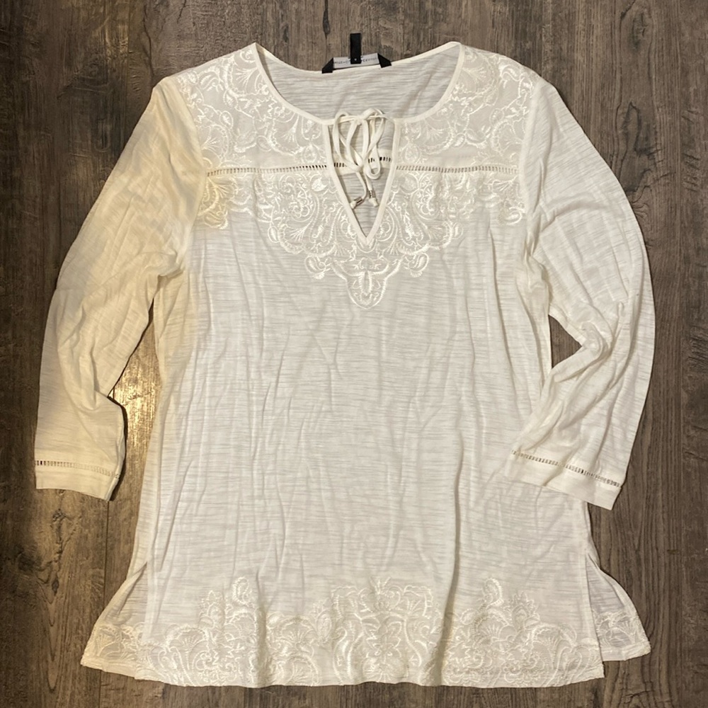 WHBM size large cream top
